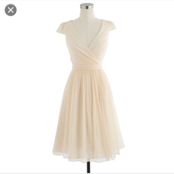 J. Crew Dresses & Skirts - J. Crew champagne Mirabelle silk Dress 66737